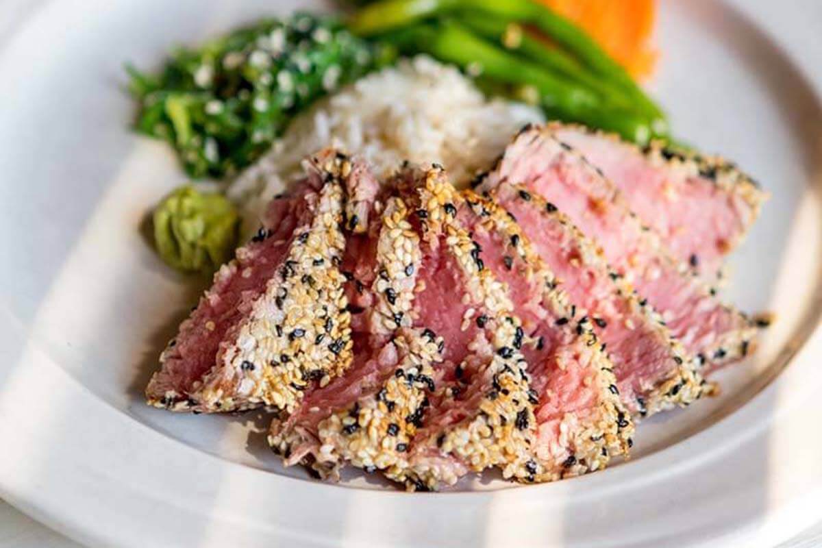 Sesame-crusted ahi tuna